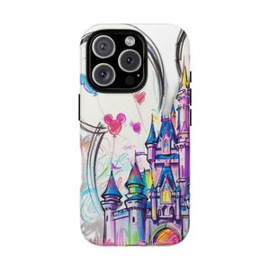 Custodia per telefono con acquerello Magical Castle, custodia per telefono Castle, custodia per telefono Princess Castle Family, il posto più felice sulla Terra 3