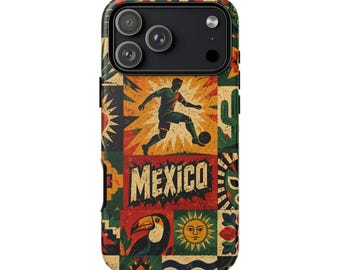 Funda para teléfono de fútbol de México para iPhone 17 16 15 14 Pro Max Samsung Galaxy Google Pixel Copa Mundial 2026