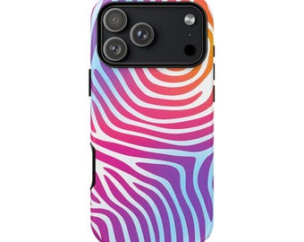 Funda para teléfono Rainbow Zebra para iPhone 17 16 15 14 Pro Max Samsung Galaxy Google Pixel Neon Y2K Abstracto
