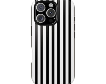 Black and White Striped Phone Case, Modern Minimalist Design