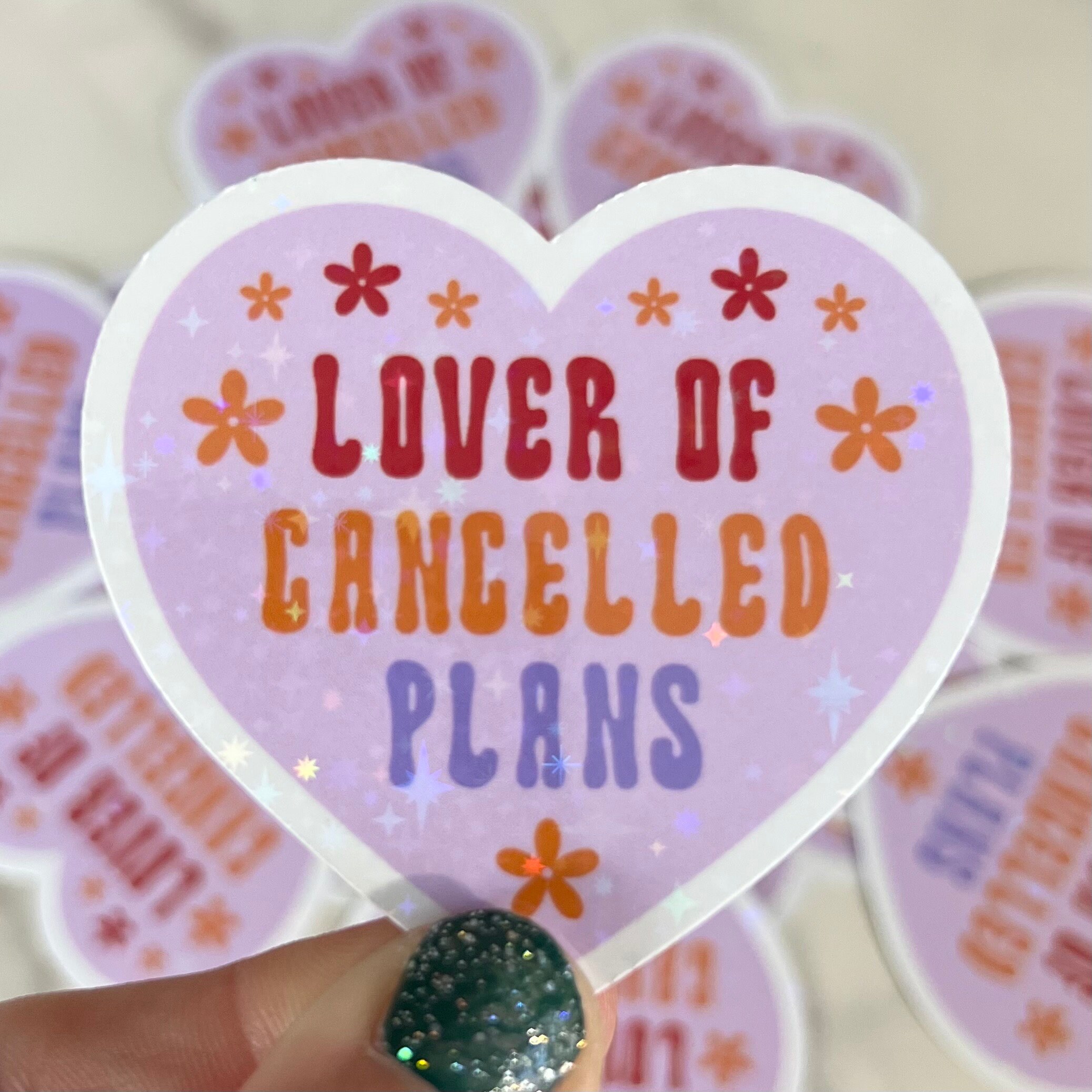 Sticker Chancelled Lover of Cancelled Plans Sparkly Sticker Groovy Retro - Etsy