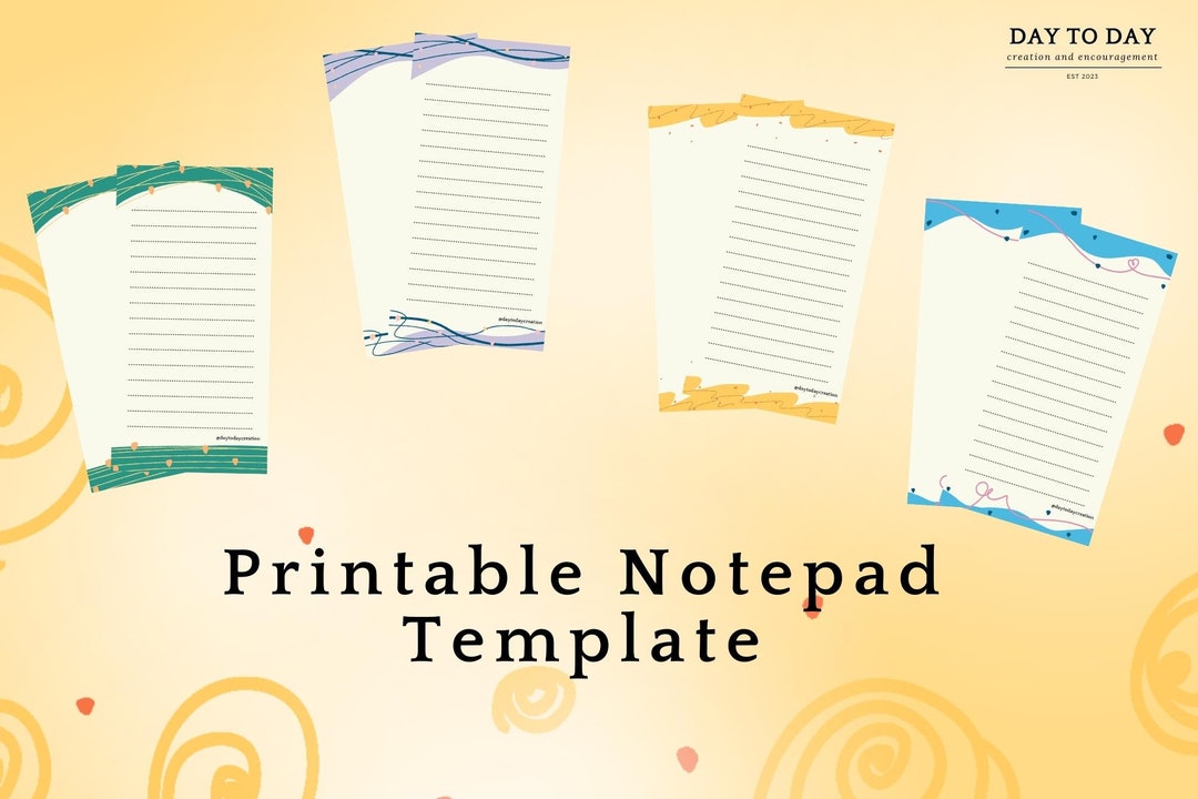 Downloadable Notepad Template Memopad Printable Template - Etsy