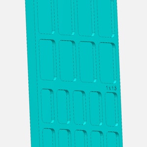 May include: A turquoise blue plastic storage organizer with 18 rectangular compartments. The organizer is labeled "WHS MARKERS" and has measurements of 0.75 x 1.25 inches and 1 x 1.5 inches.