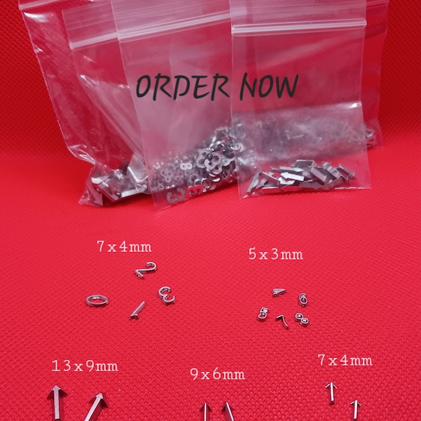 X-ray lead numbers and arrows sold in quantities of 2’s and 10’s, DIY lead numbers and arrows for x-ray markers.