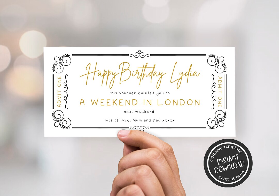 Editable Golden Ticket Template Print at Home Event Ticket - Etsy UK