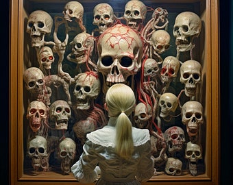 Art print entitled "Golgotha". Gothic art print, horror artwork, macabre art, gothic style print, skull artwork.