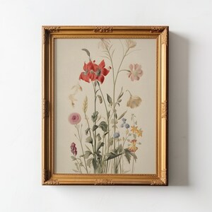 Floral Symphony, Antique Print, Downloadable Printable