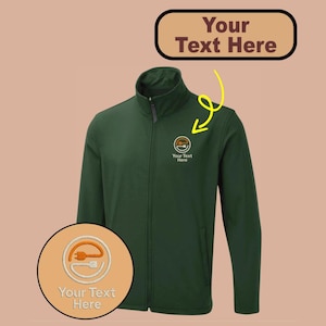Personalised Embroidered Soft Shell Jacket with Electrician Logo, Workwear Uniform Unisex Jacket