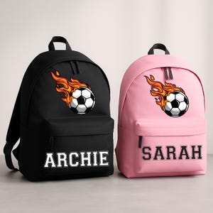 Personalised Football Backpack, Custom Name Bag, Custom Kids Name Rucksack, Nursery, School Back to School Gift, Custom Soccer Kids Backpack