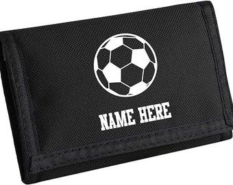 Personalised Bag Boys Kids Ripper Wallet with Coin Holder Football Custom Name Kids Wallet Mens Boy