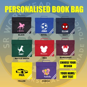 Personalisierte Buchtasche, Zurück zu Schulgeschenke, Einhorntasche. Kindertasche, Schultasche, Mädchentasche, Schuluniform, Büchertasche, PE Kit Geschenk, Schultasche