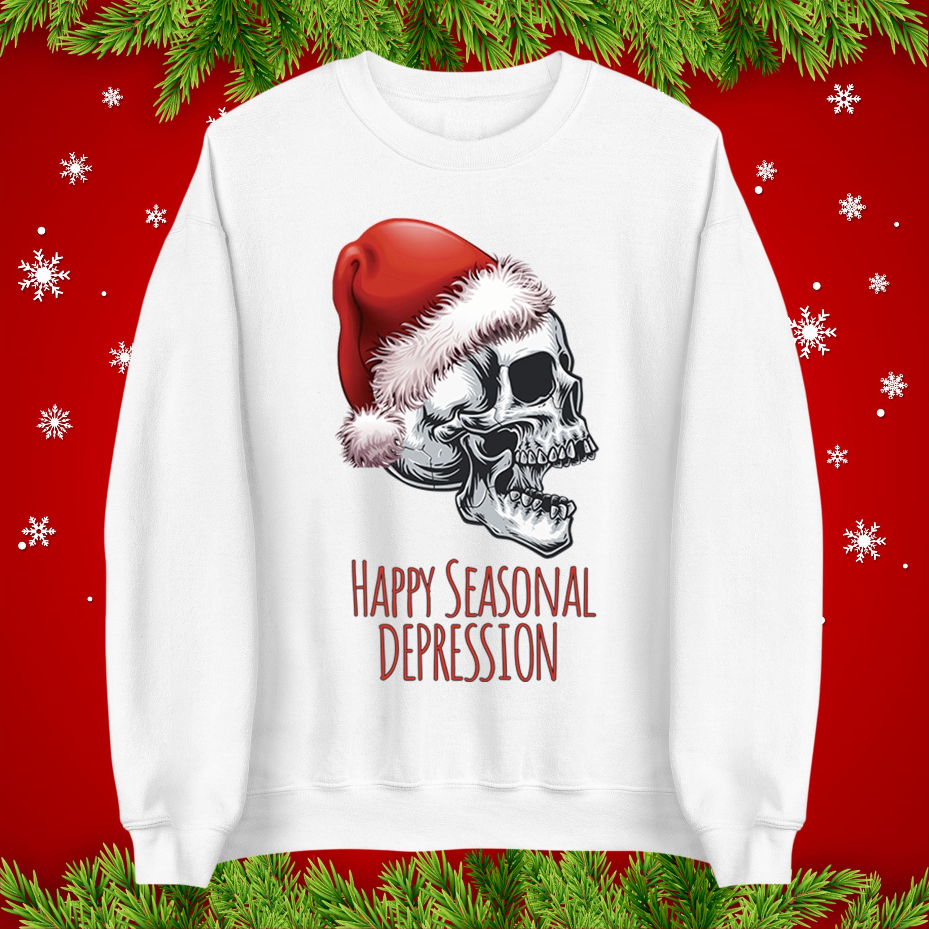 Santa Claus Christmas Skull Jumper Gothic Christmas Jumper Skull