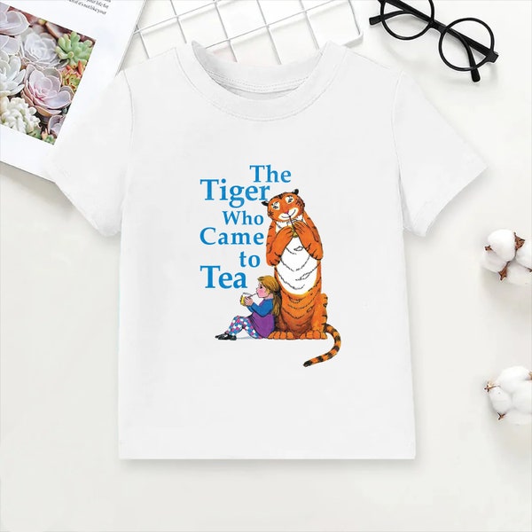 Tiger Who Came To Tea T Shirt World Book Day Pi Day Number Children's Story Book Tiger Lover Unisex Adult Kids Tee Top