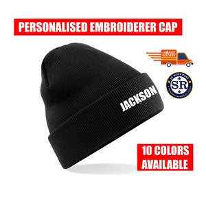 Personalised New Embroidered Beanies, Workwear Knitted Beanie Hat, Custom Beanie, Workwear Your Text Logo, Embroidery Custom, Personalised