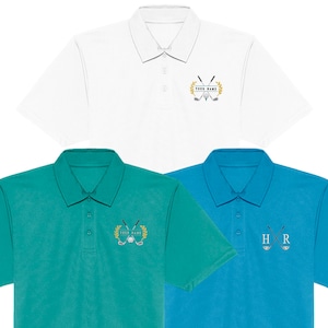 Personalised Golf Polo shirt, embroidered Golf polo with name and initials. Cool Sports Golf polo shirt. Golf Lover Gift, Golf Enthusiast.