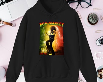 Sweat à capuche Bob Marley One Love One Love Marley guitariste jamaïcaine vintage chanteur jamaïcain cadeaux unisexe adulte enfants sweat à capuche