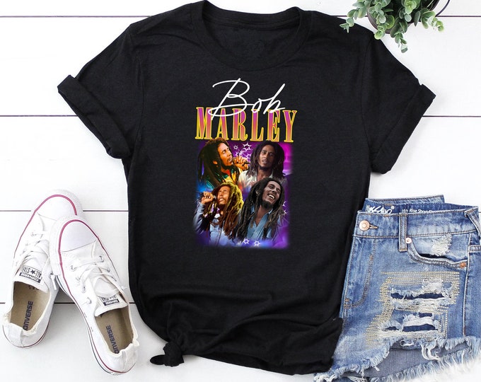 Bob Marley Bootleg T-Shirt One Love Tee Shirt Music Legend Gift Men Women Kids Top  Jamaican Ragga Superstar Unisex Tee Top