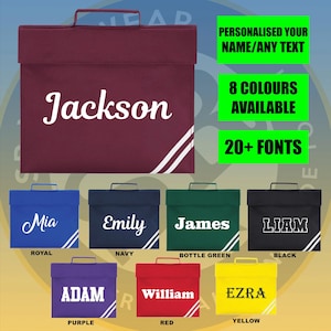 Cartable personnalisé, cadeaux de rentrée, nom sur le sac, sac pour enfant, cartable pour écolières, uniforme d'écolière, cartable, cadeau kit PE, cartable