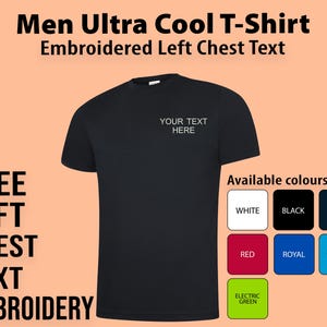Personalised Ultra Cool T-Shirt, Custom Embroidered Left Chest Text, Workwear Tee, Embroidered T Shirt, Workwear T Shirt