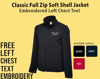Embroidered Full Zip Jacket, Personalised SoftShell Jacket, Embroidered Water Proof Jacket, Embroidered Jacket, Personalised Jacket for work