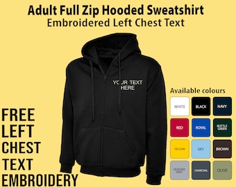 Embroidered Zip Hoodie, Personalised zip hoodie, Embroidered zip hoodie, Custom Hoodie, hoodie with text, work zip hoodie, hoodies for work
