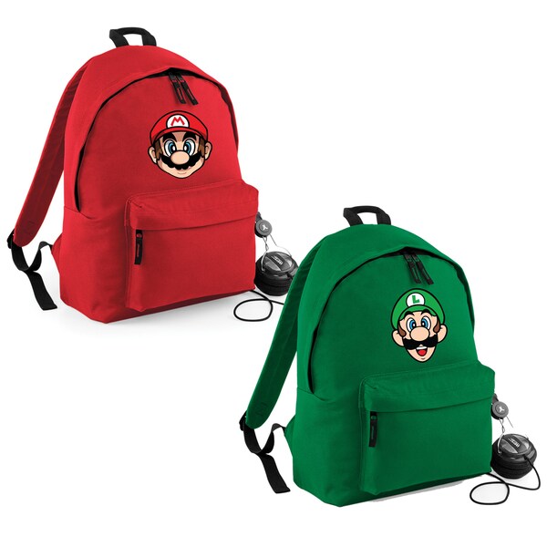 Super Mario And luigi Backpack Mario Classic Vintage Game Super Mario Brothers Gaming School Bag Cartoon Character Kids Bag