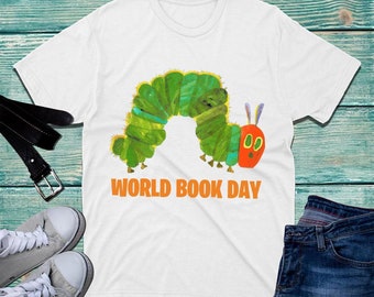 T-shirt chenille de la Journée mondiale du livre Les étudiants chenille très affamés Pi Day Number Da cadeau unisexe T-shirt pour enfants adultes