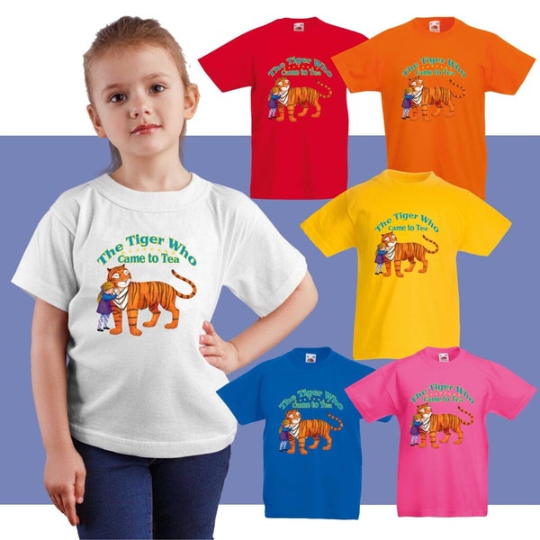 The Tiger Who Came to Tea T-Shirt World Book Day Story Book Study Lover Kids Top Unisex Adult & kids Multicolour top