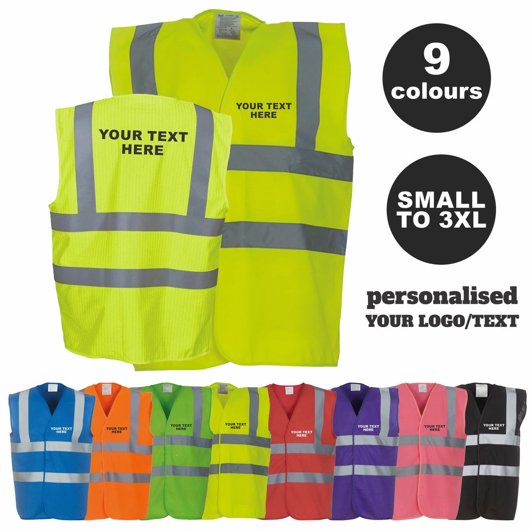 Personalised Custom Printed High Visibility Safety Vest / Waistcoat By MARQS