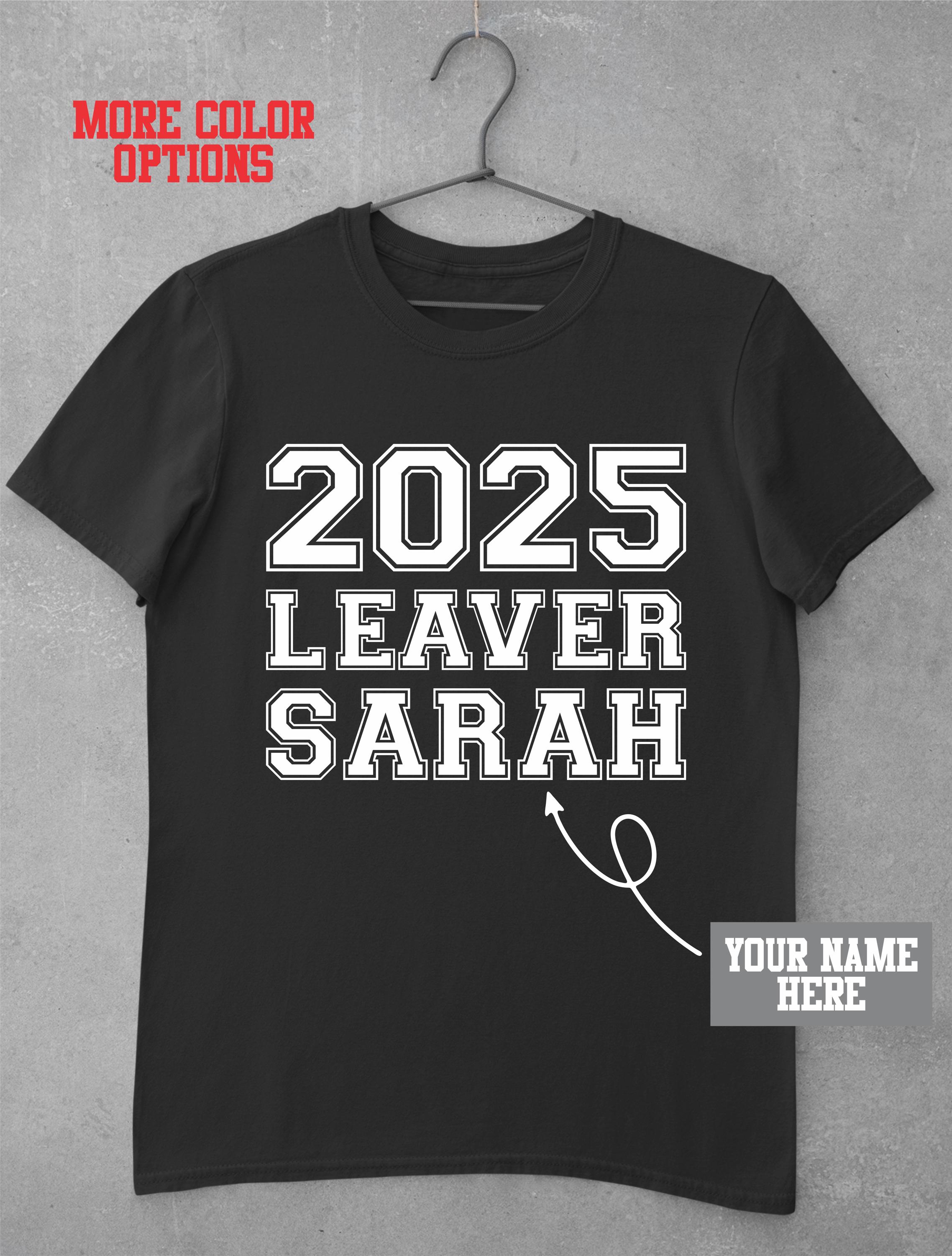 Class of 2025 Leavers T-Shirt, Personalised Name & Year, Custom Graduation Tee for Kids, School Leavers Shirt, Personalised Name Tee