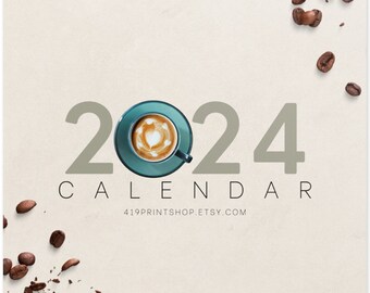 Minimalistic Coffee Wall calendar (2024) | 8.5x11 | 11x17