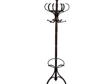 Vintage Bentwood Coat /Hat Rack Tree Revolving Rotating Top Thonet Style - READ