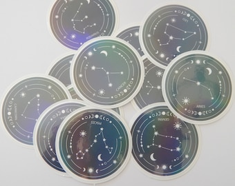 Zodiac sticker, boho style sticker, astrology decal
