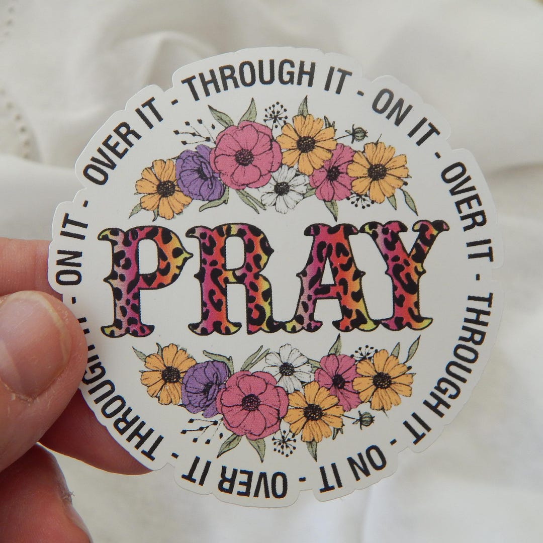 Pray Over It Clear Vinyl Sticker, Bible Verse, Water Bottle Sticker ...