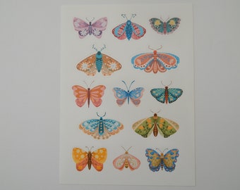 Butterfly sticker sheet for journals, laptop stickers, cute colorful stickers for journals