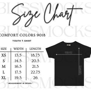 Komfort Farben Jugend Größentabelle, 9018 Größentabelle, 9018 Mockup, Flat Lay Mockup, Komfort Farben Mockup, Kinder Shirt MockUp, Kinder Größentabelle