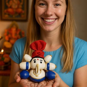 Handmade Supari Ganesh Idol: Eco-Friendly Home Decor for Diwali, Navratri, Gift