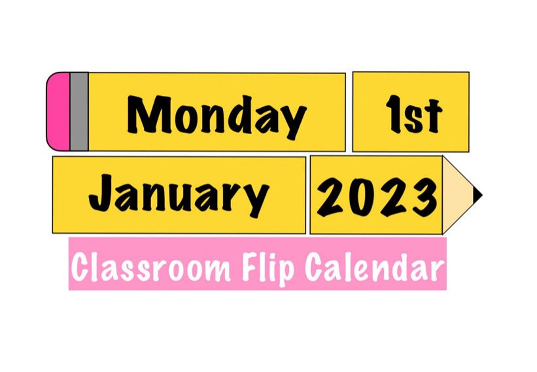 Classroom Pencil Flip Calendar Etsy