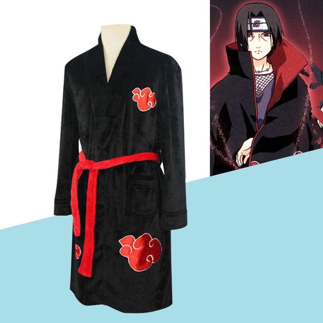 Naruto Akatsuki Bathrobe Men and Women Flannel Home Clothes Nightgown