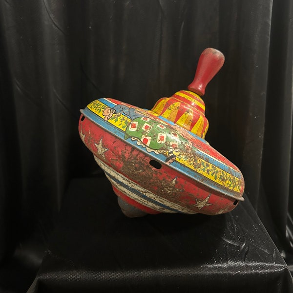 Vintage Ohio Art Metal Tin Toy Top