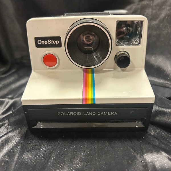 Vintage Original Polaroid SX-70 One-step White Rainbow Stripe Land Camera