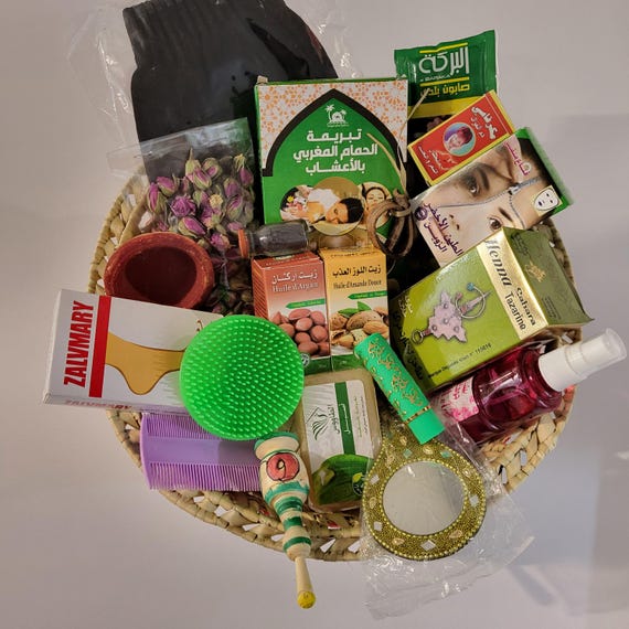 Pack de Hammam Marocain Traditionnel - Spa and Beauty Marocaine - Production Marocaine  - Savon Noir - Huile d'Argan - Eau de rose