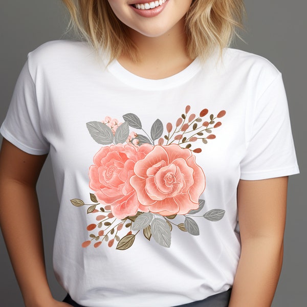 T-shirt de fleurs pressées, chemise Boho Wildflowers,surdimensionné, chemise nature florale