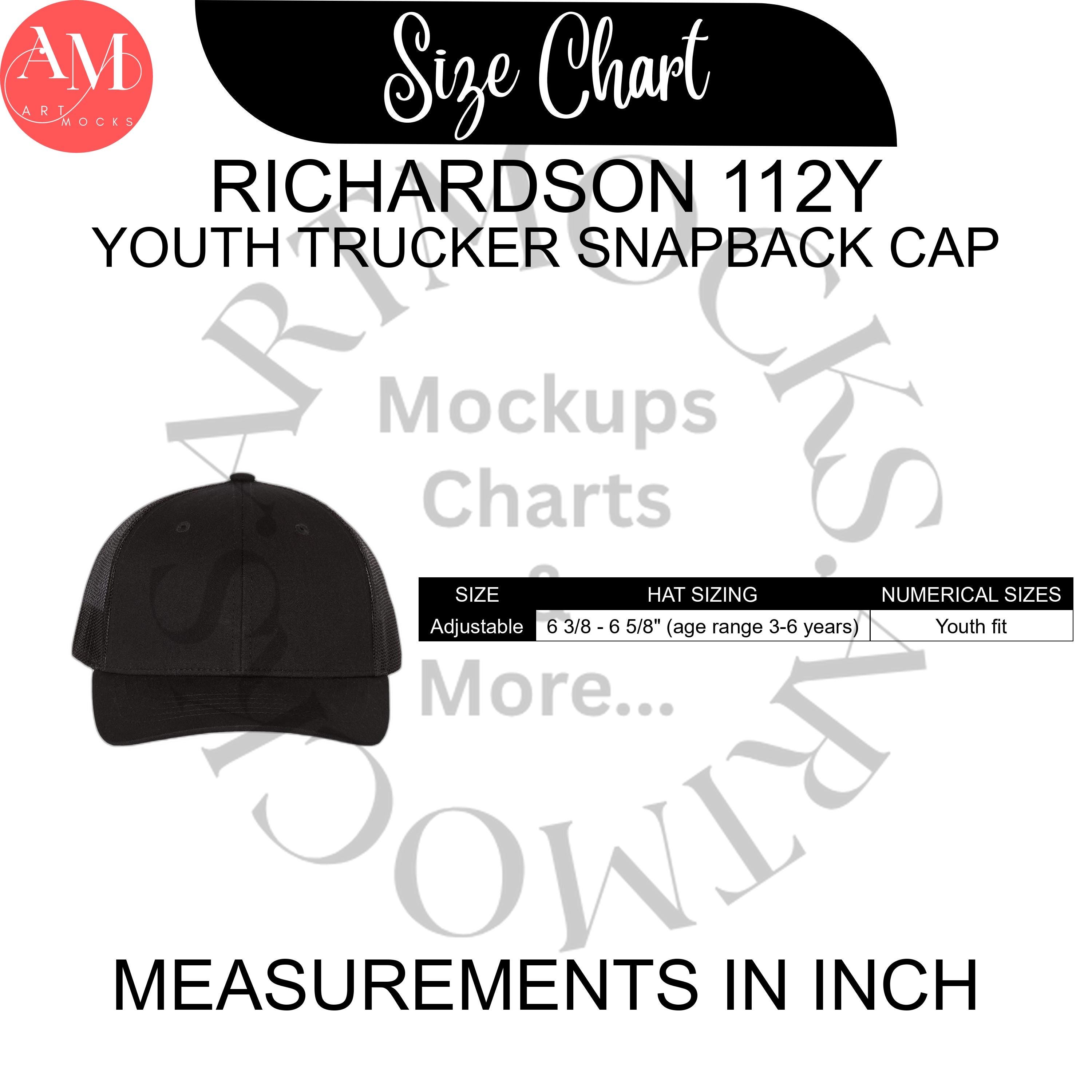 Youth Richardson Fitted Hat Size Chart Richardson Hat Flexfit