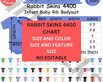 Tabla de monos Rabbit Skins 4400: talla, color y características (descarga digital JPG)