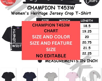 Champion T453W クロップドTシャツ サイズ表 - レディースTシャツの