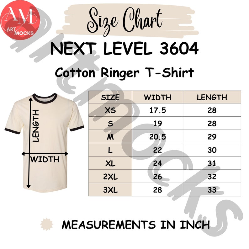 Next Level 3604 Ringer T-shirt Mockup Bundle: Front & Back (PNG Digital ...