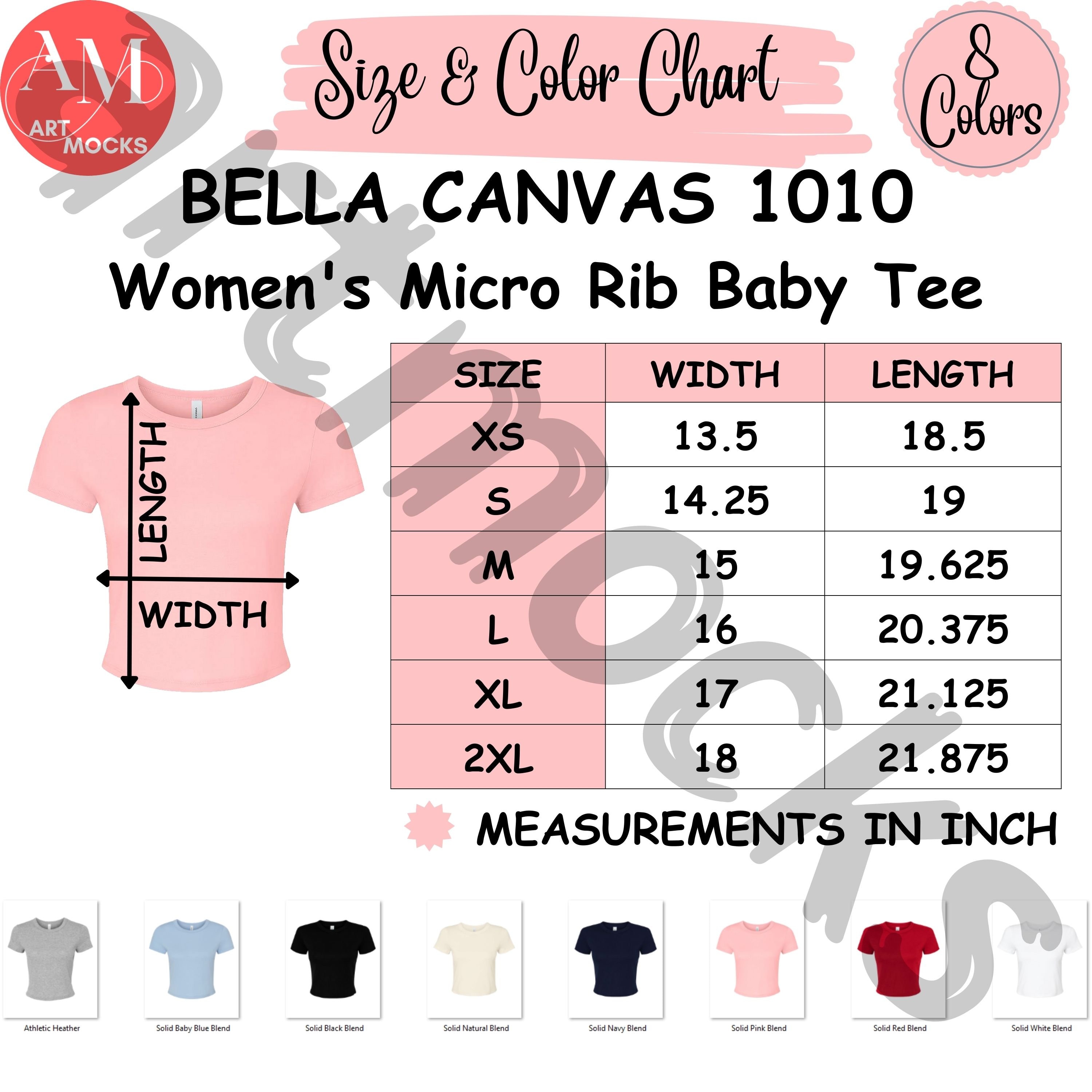 Bella Canvas 1010 Baby Tee Size Chart (digital Download) - Etsy