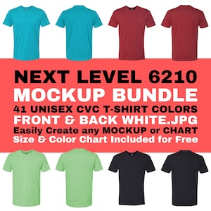Next Level 6210 T-shirt Mockup Bundle: Front & Back (Digital Download)