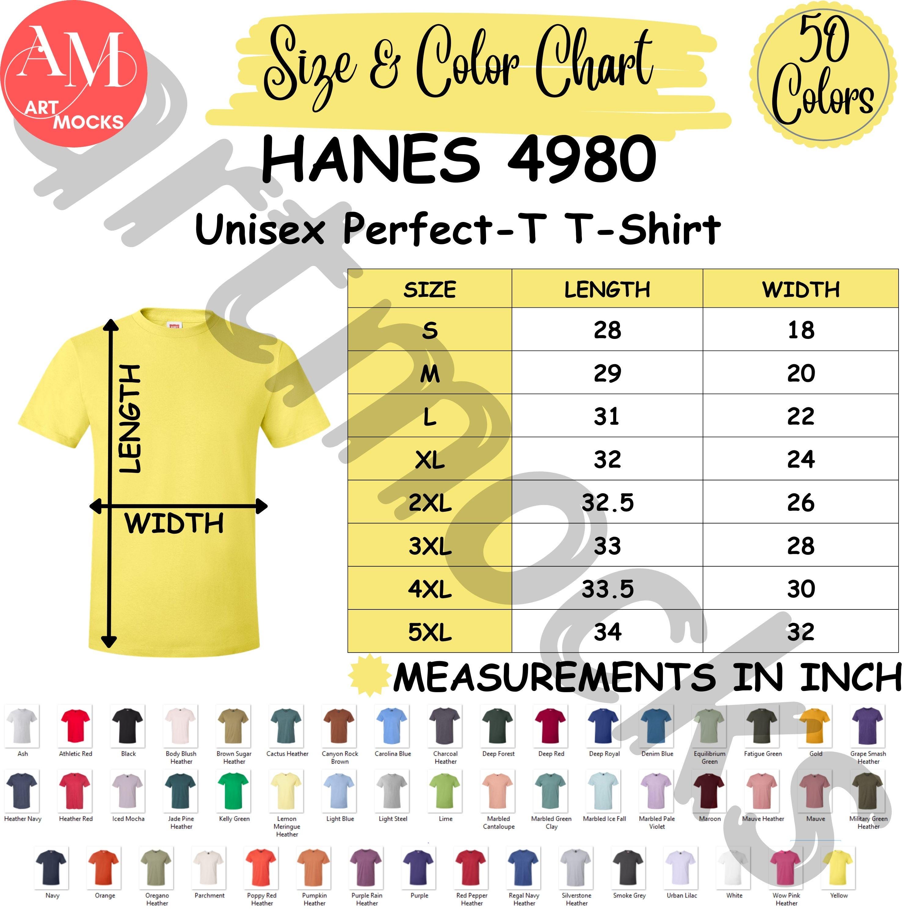Hanes Youth Size Chart Hanes 4980 Chart Bundle Perfect-t T-shirt